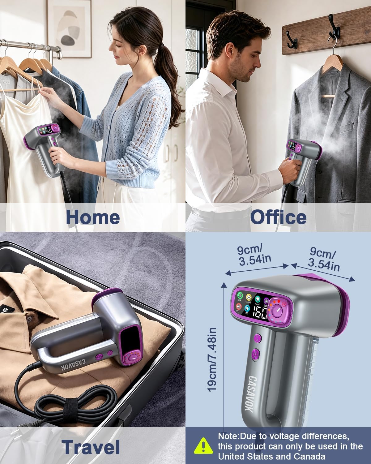 Vaporizador de mano para ropa, vapor de ropa de viaje para tela | T...