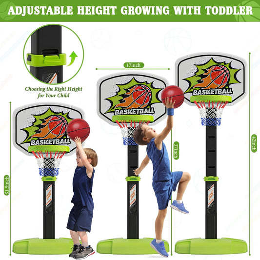 Juego de aro de baloncesto y tee ball 3 en 1 para niños pequeños: s...