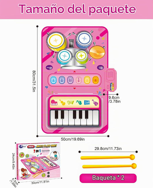 DQMOON Juguetes para regalos de niña de 1 año, tapete musical para...