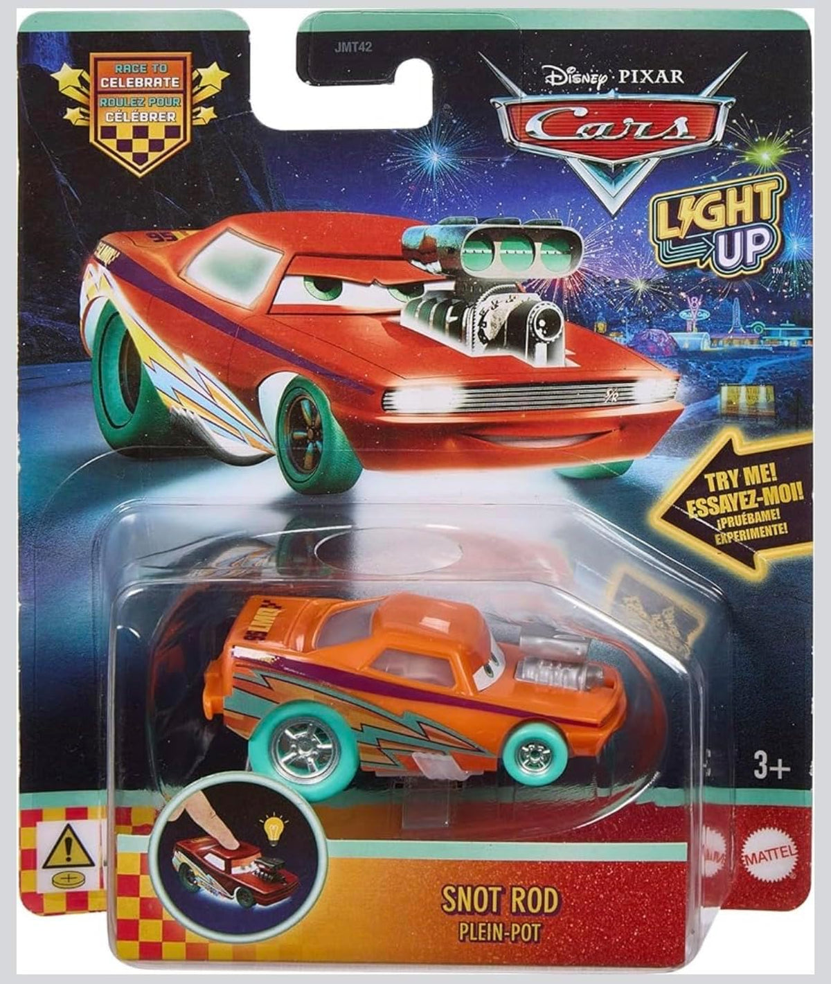 Mattel Disney Pixar Cars Snot Rod (Plein-Pot) con luz