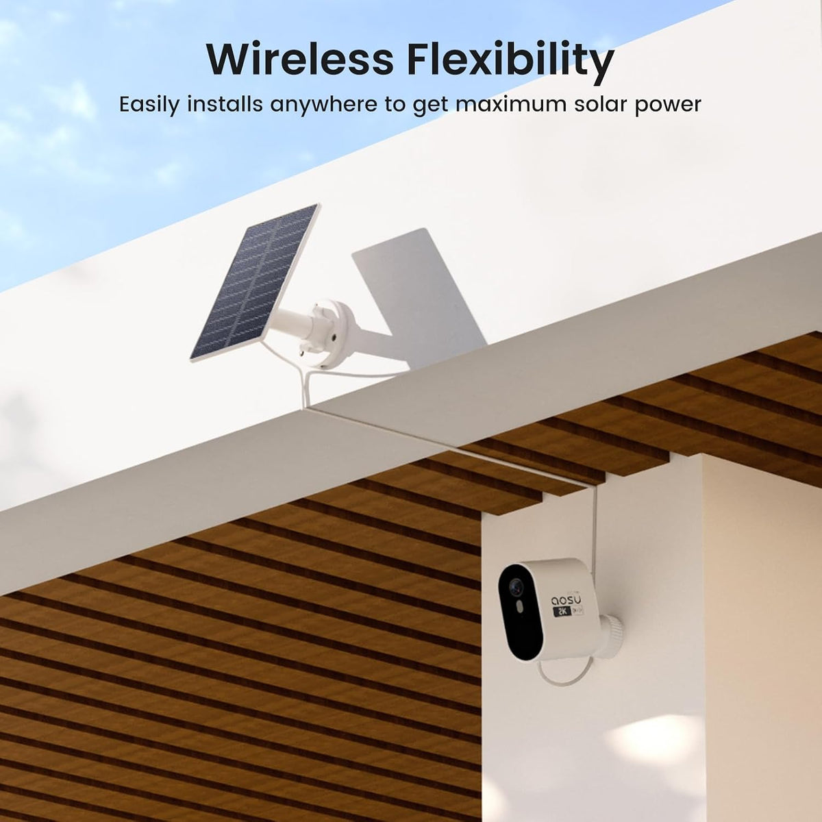 aosu Cámaras de seguridad solares inalámbricas para exteriores, kit...