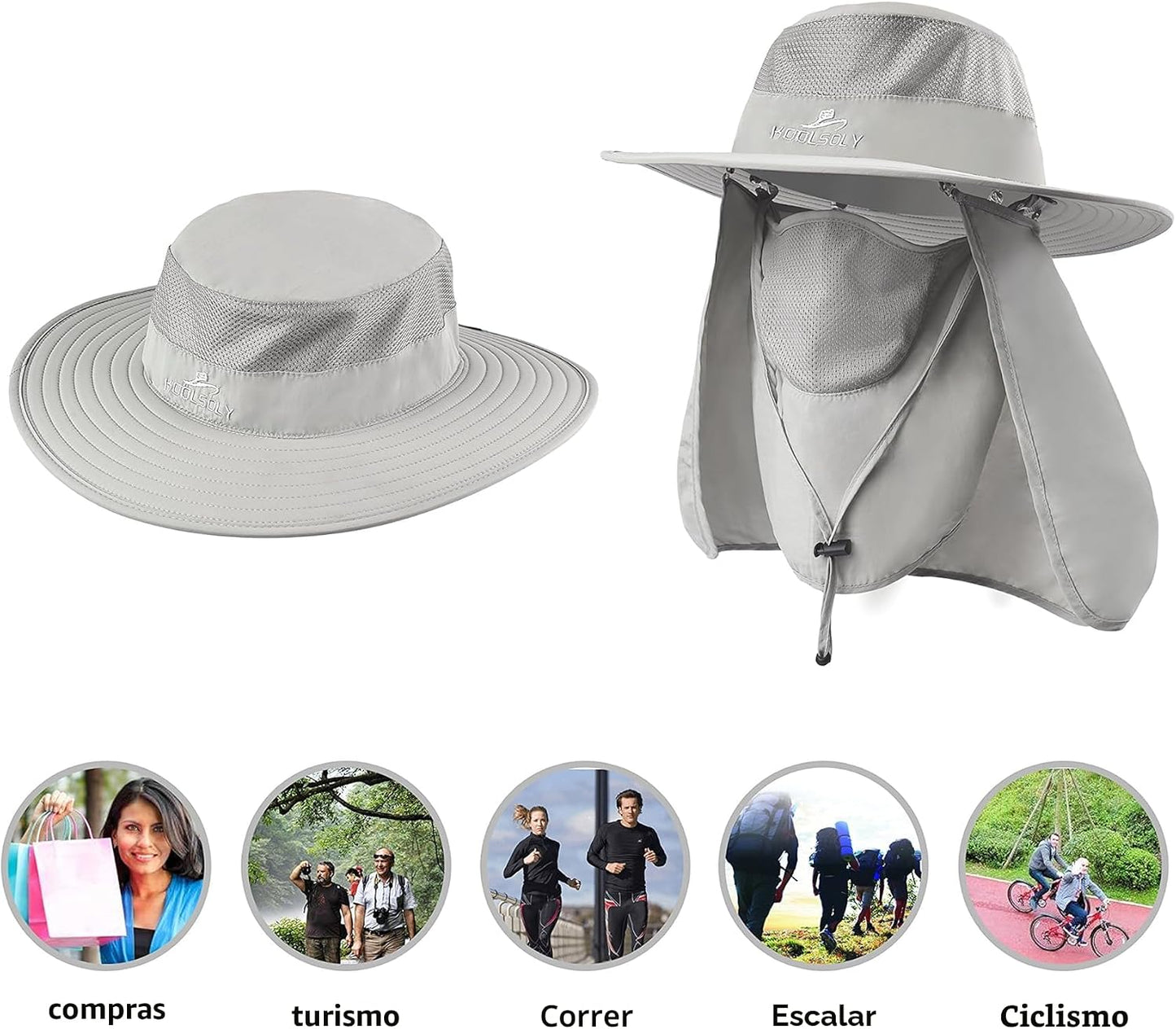 Sombrero de pesca, gorra para el sol con protección solar UPF 50+ y...