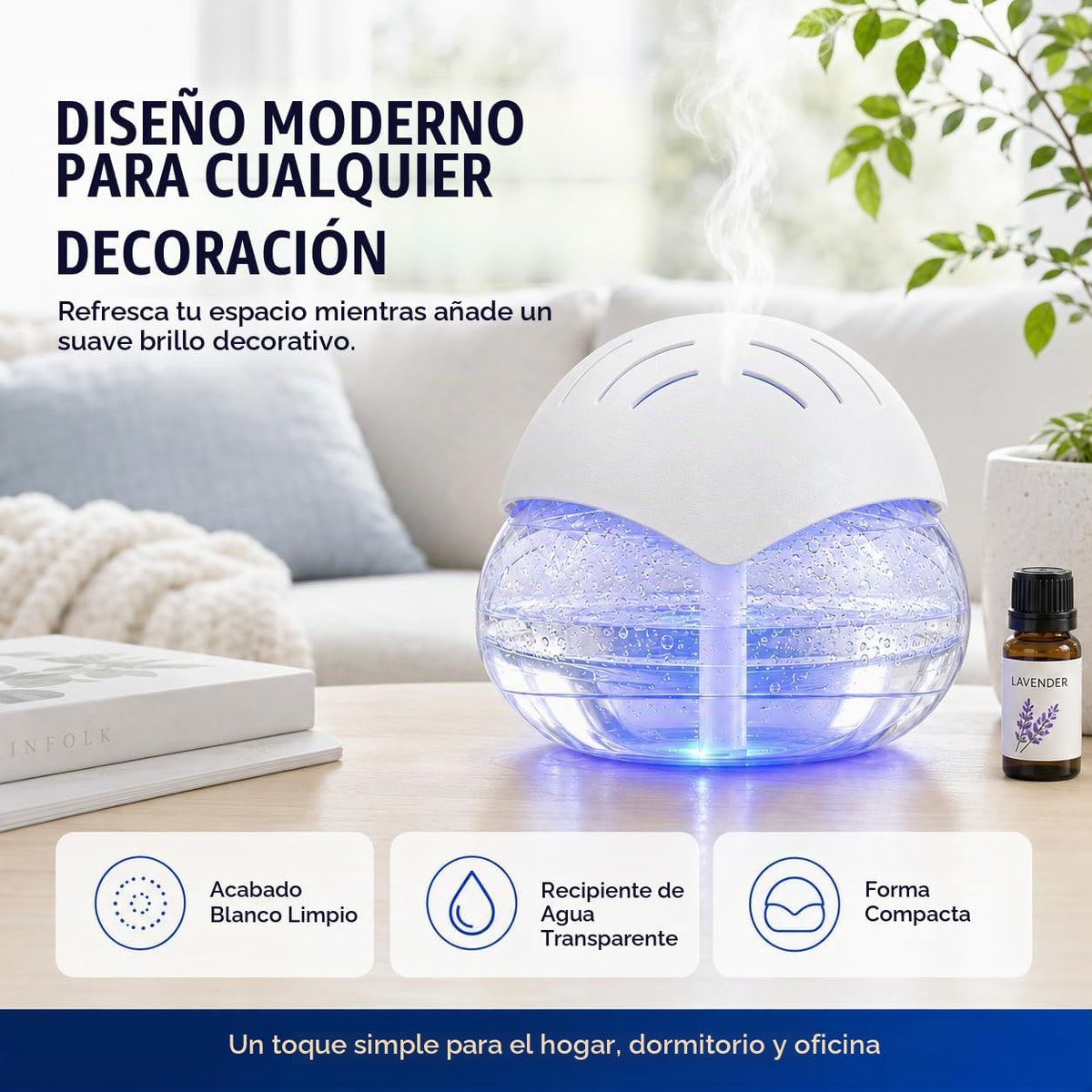 Ambientador (blanco) - para el hogar, dormitorio y oficina - Difuso...