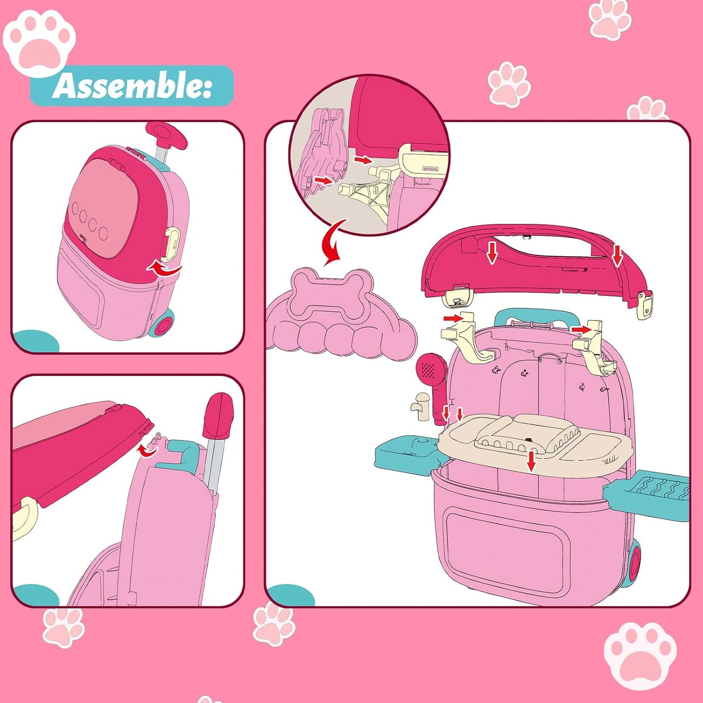 MAGIC4U Maleta transportadora para el cuidado de gatos y mascotas,...