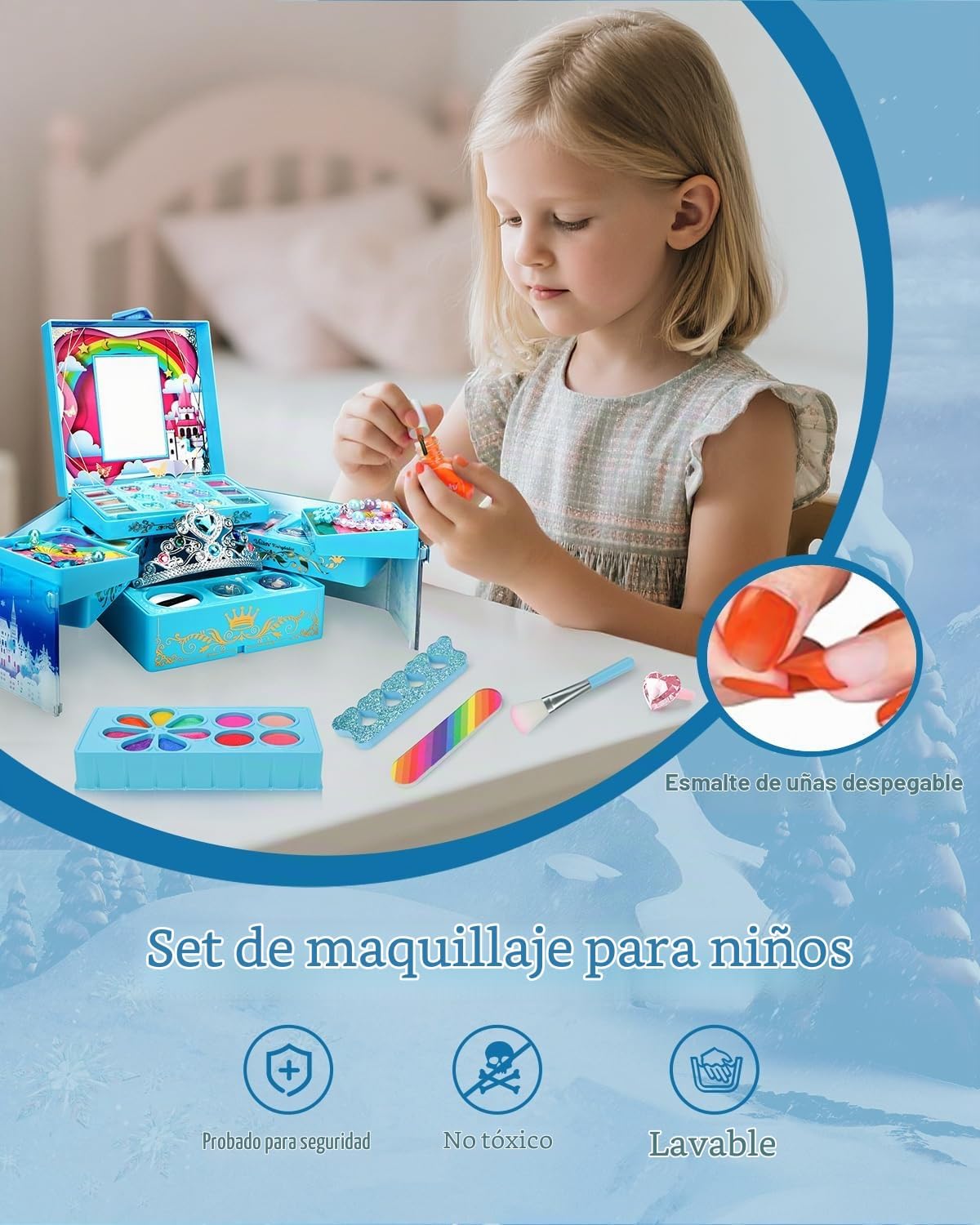 Kit de maquillaje para niñas, juguetes de Frozen para juegos de maq...