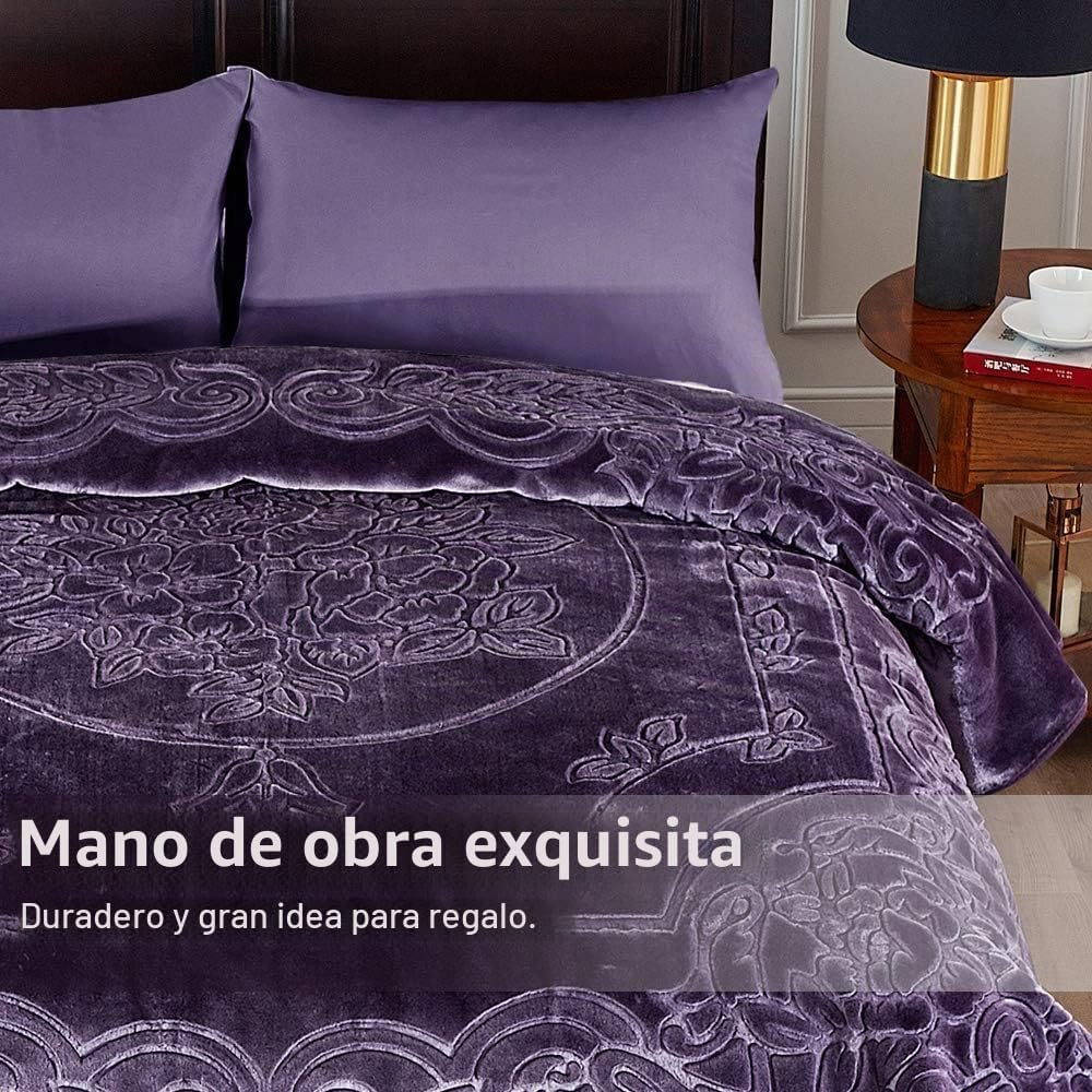 JML Raschel - Manta de forro polar tamaño King pesada, 9 libras, 85...