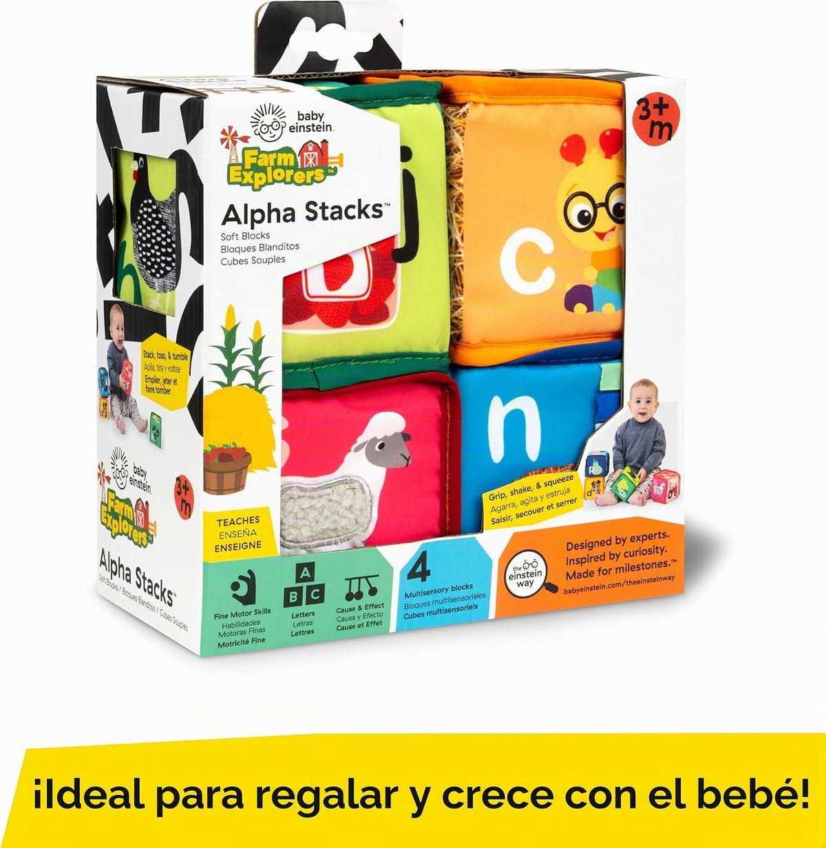 Baby Einstein Alpha Stacks - Bloques de aprendizaje para bebés, jug...