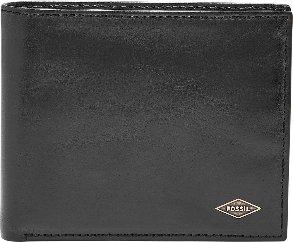 Fossil Ryan - Cartera plegable de piel con bloqueo RFID y bolsillo...