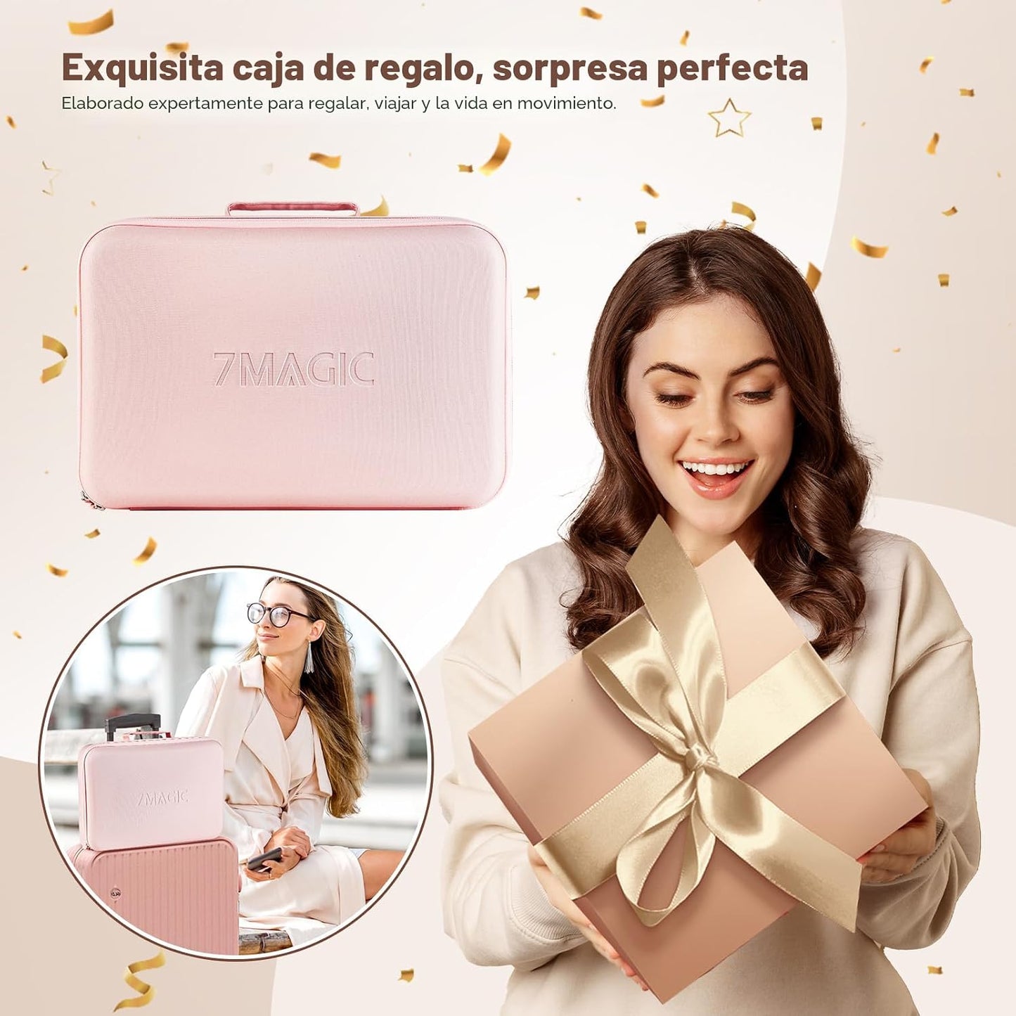 7MAGIC Estilizador de aire caliente 7 en 1, cepillo secador de pelo...