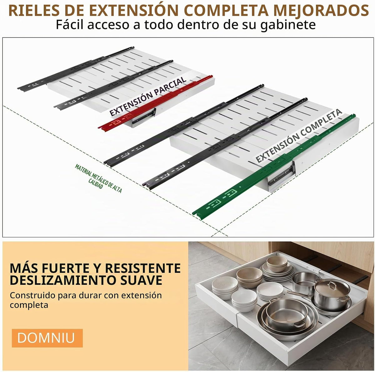 DOMNIU Paquete de 2 organizadores extraíbles de gabinete de ancho (...