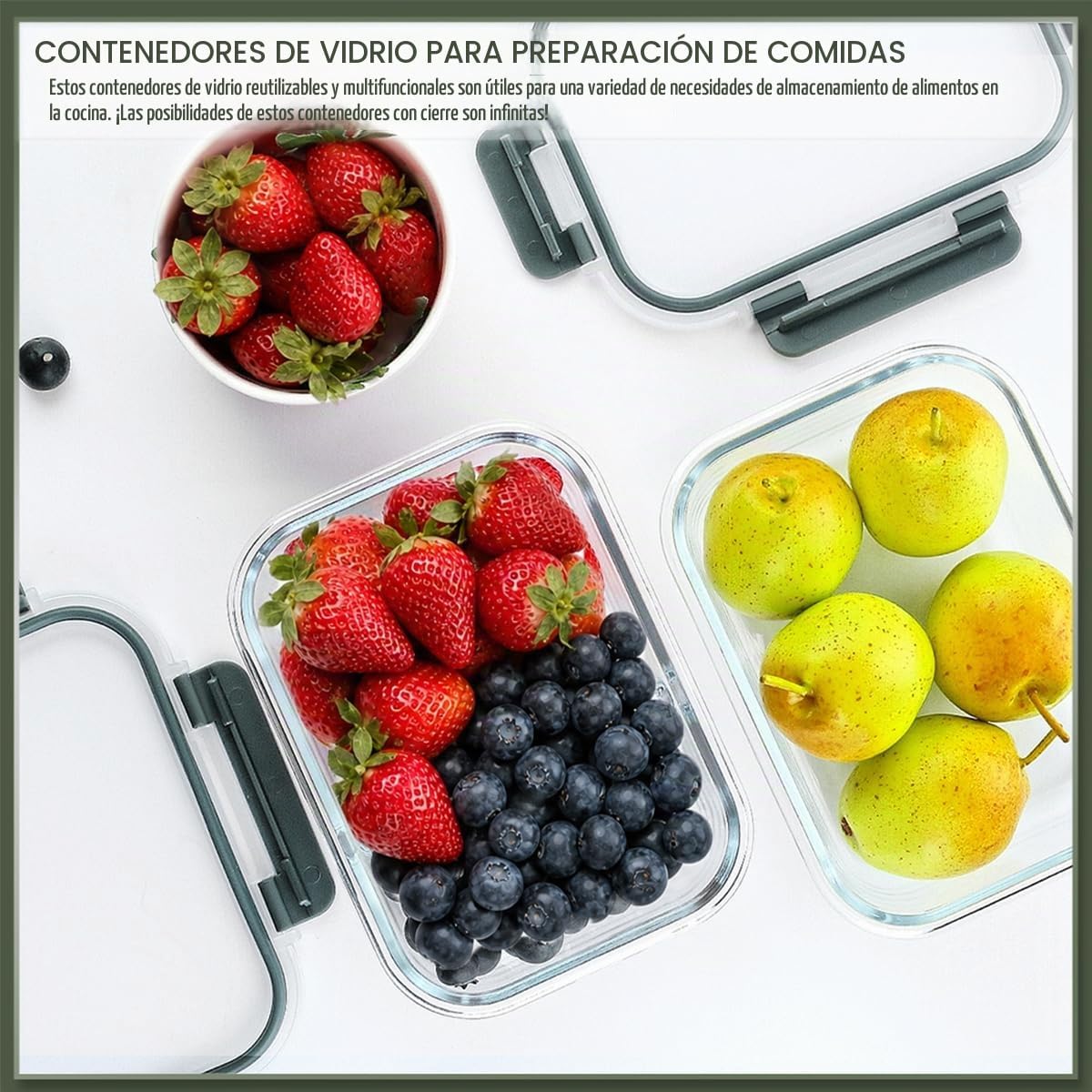 KOMUEE 10 paquetes de recipientes de vidrio de 30 onzas para prepar...