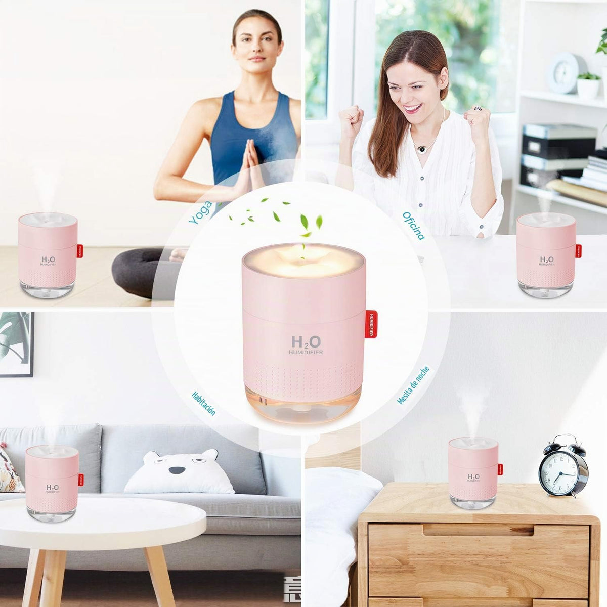 Minihumidificador portátil de niebla fría, 500ml, humidificador de...