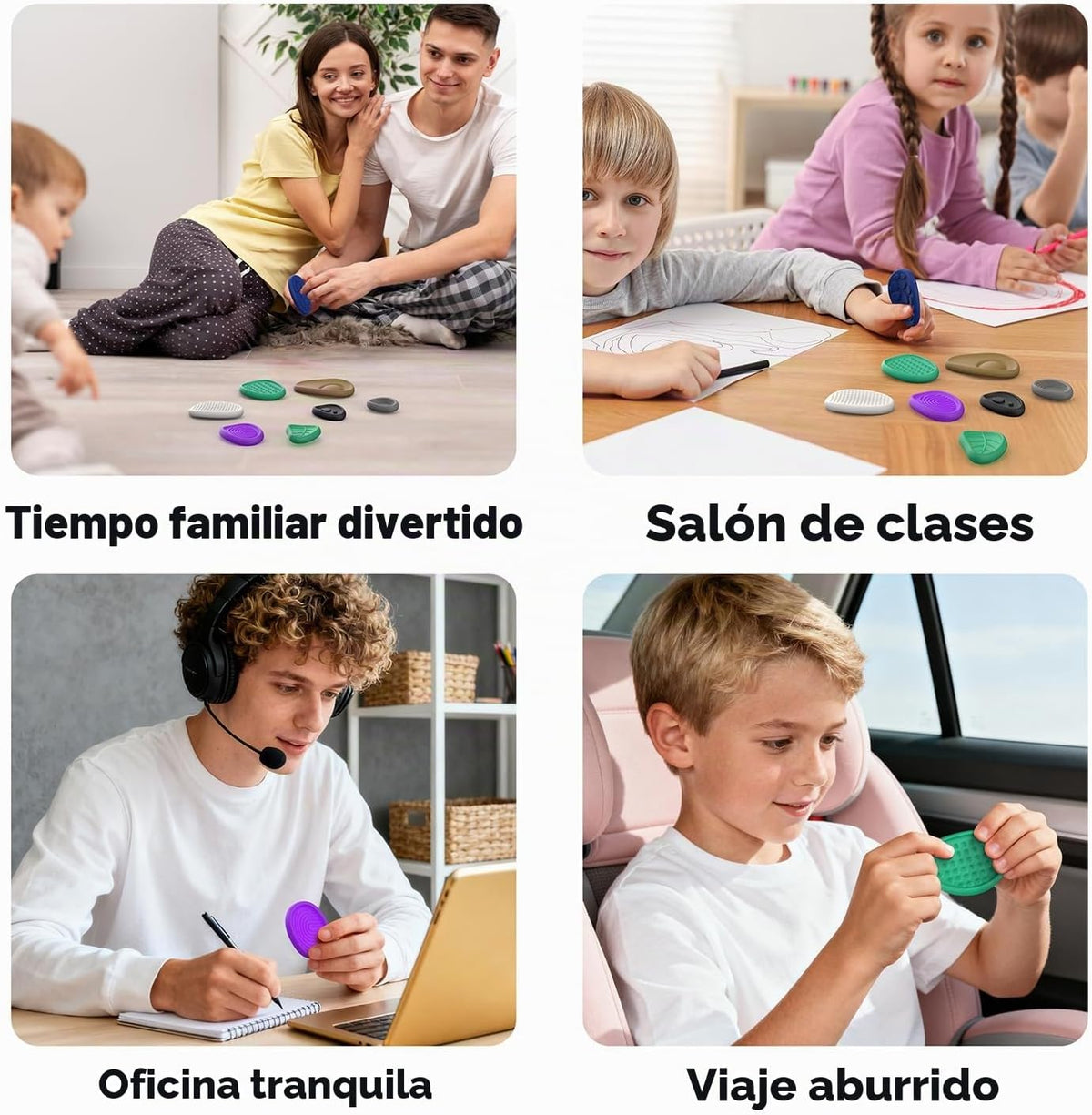 Juguetes antiestrés para adultos piedras sensoriales: paquete de 8...