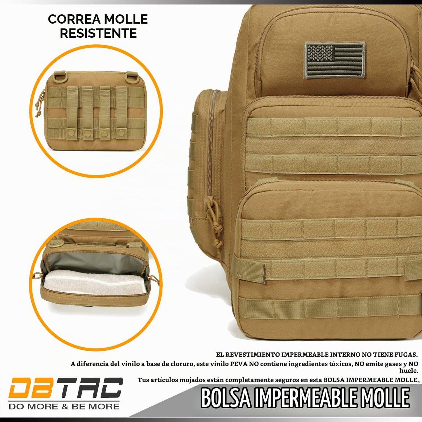 Mochila para pañales para papá, DBTAC Bolso grande para pañales de...