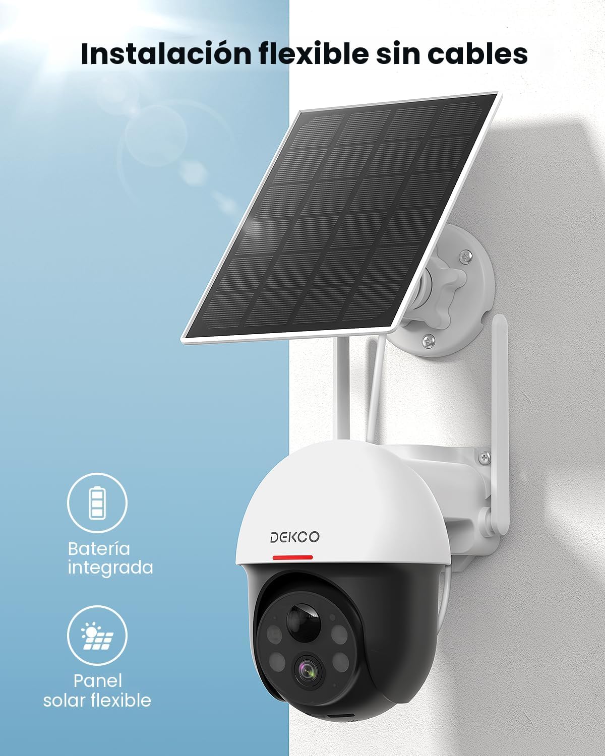 DEKCO Cámaras de Seguridad Inalámbricas para Exteriores, Alimentada...