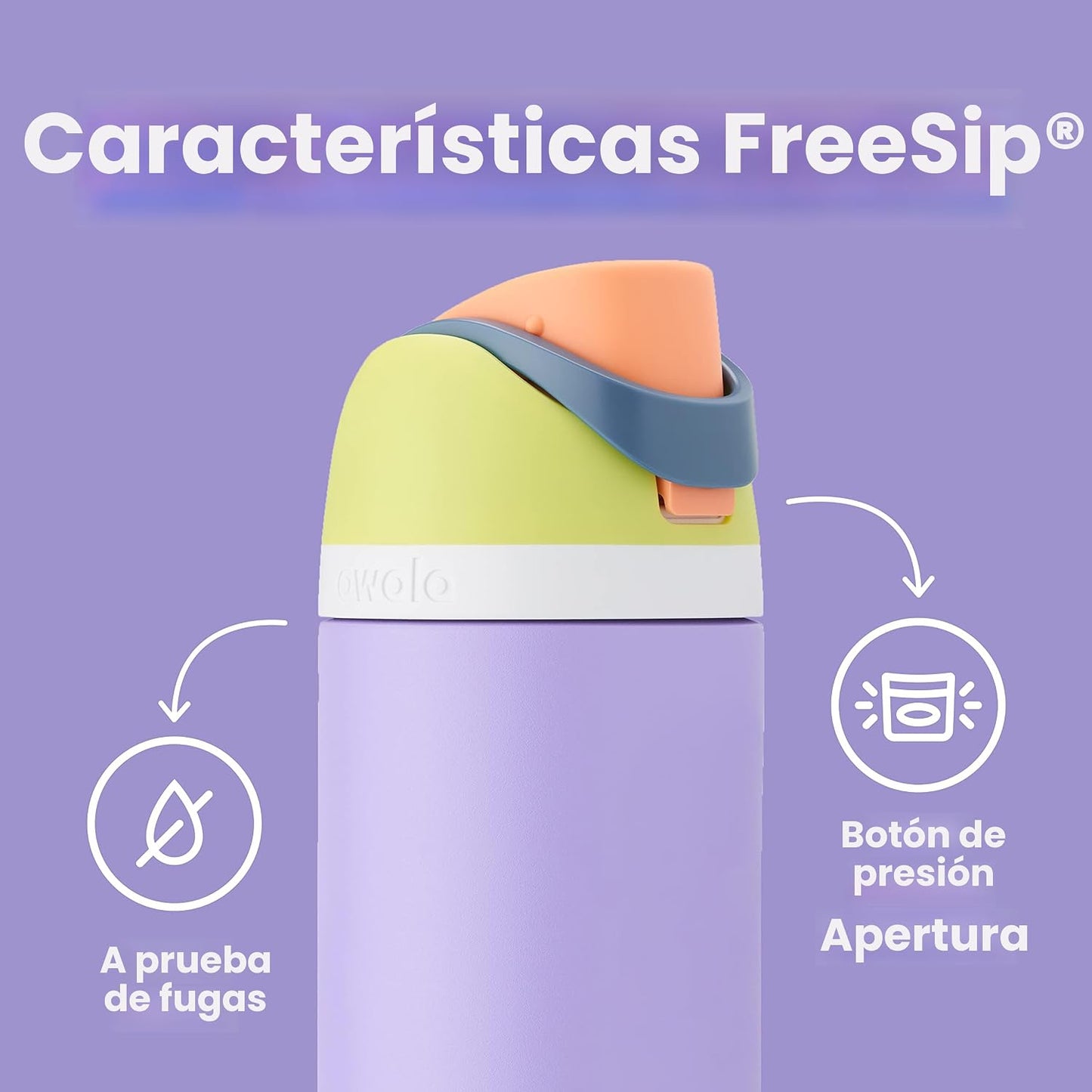 Owala FreeSip - Botellas de agua aisladas de acero inoxidable de 32...
