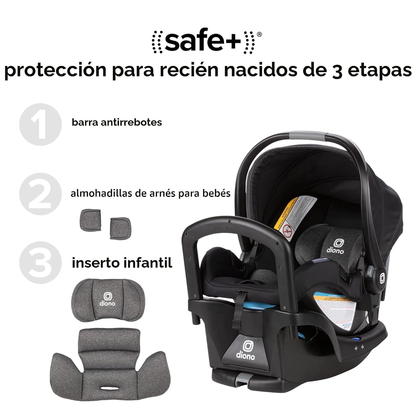 Diono LiteClik 30 R SafePlus Asiento y base de automóvil para bebés...