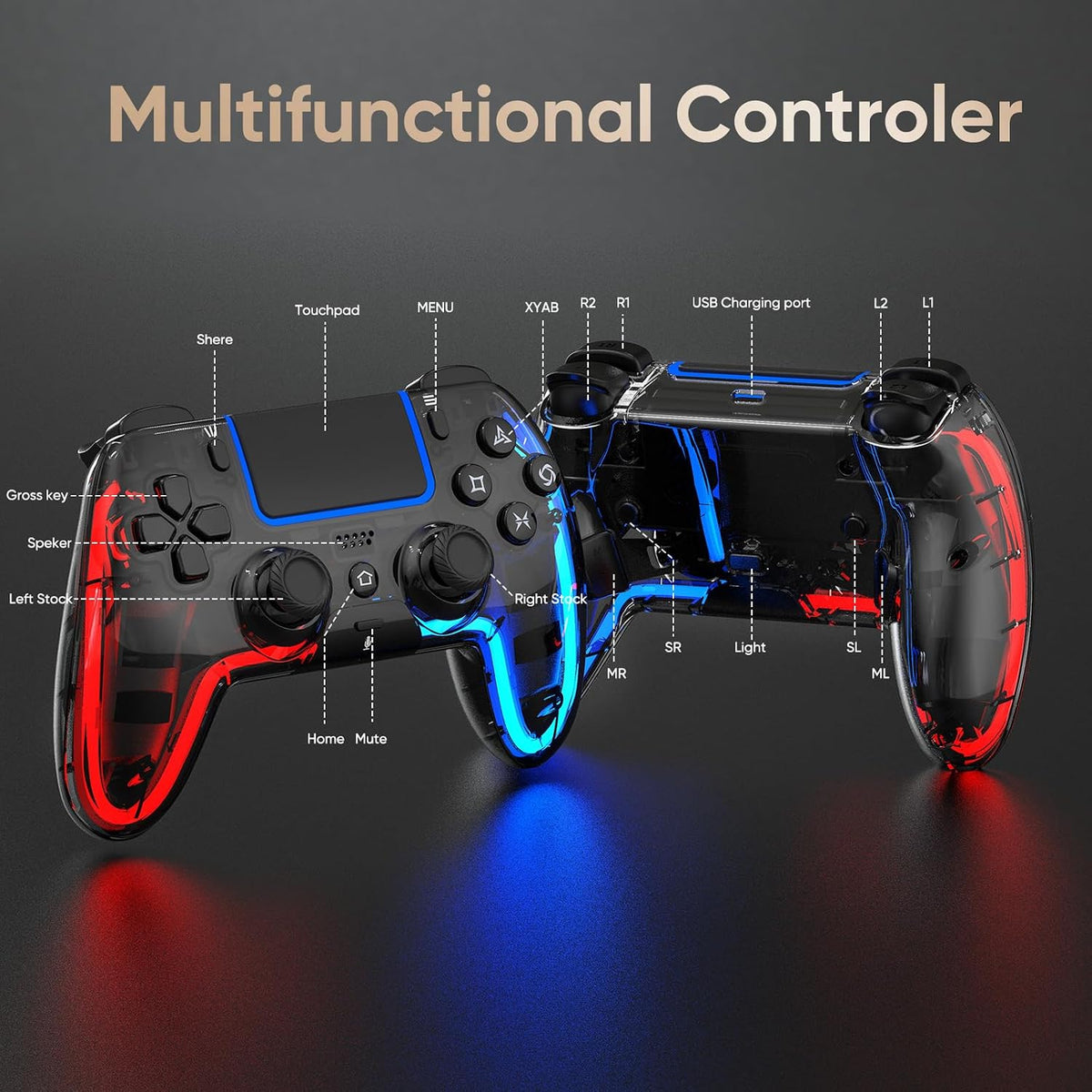 BETMI Controlador inalámbrico para PS5, Pro\/Slim\/MAC\/Steam Deck\...