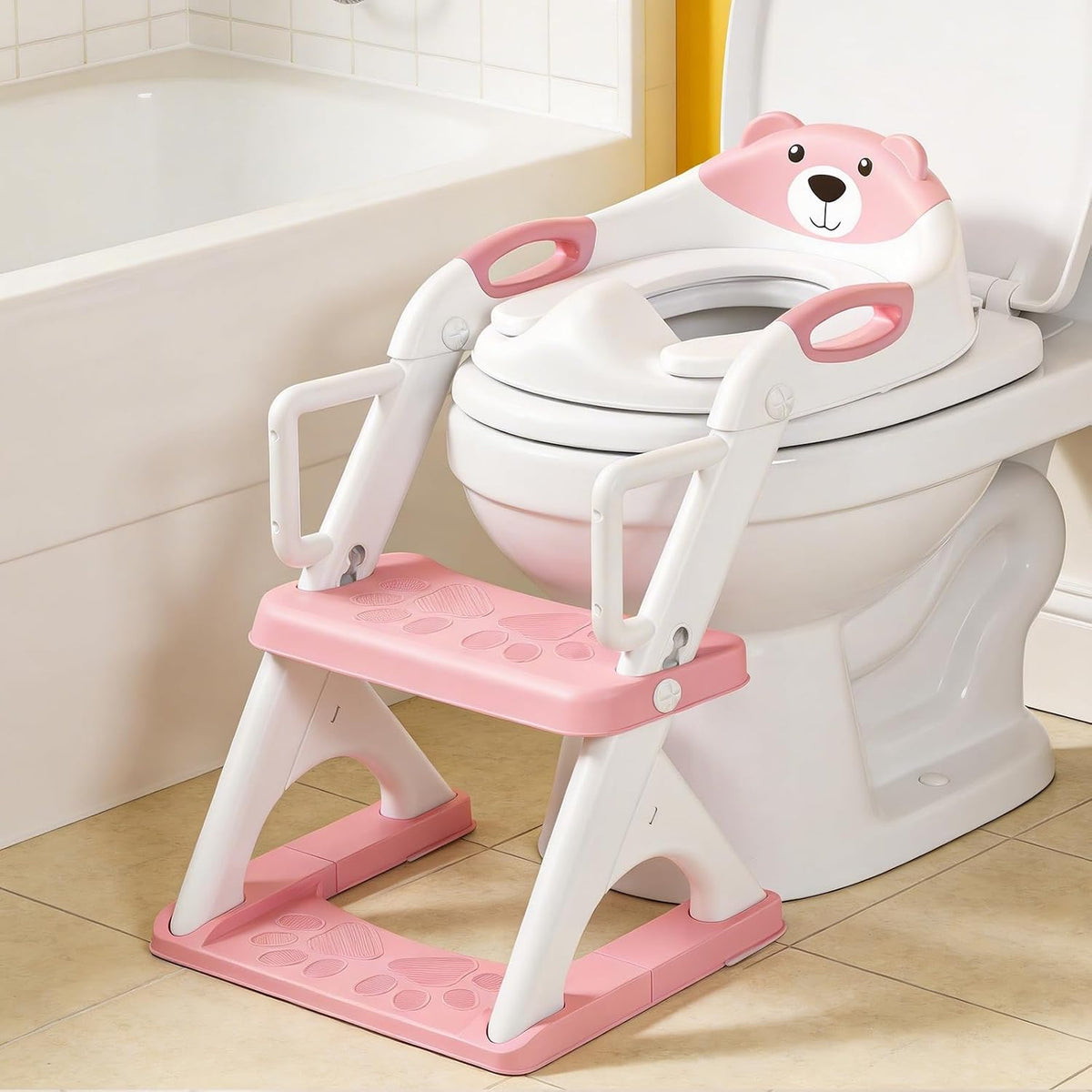 Reposabrazos de seguridad mejorados para asiento de inodoro 2 en 1...
