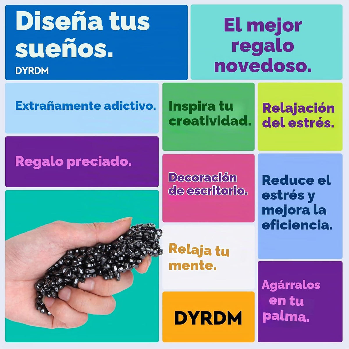 DYRDM Masilla de ferrita 300+ negra, accesorio de escritorio para a...