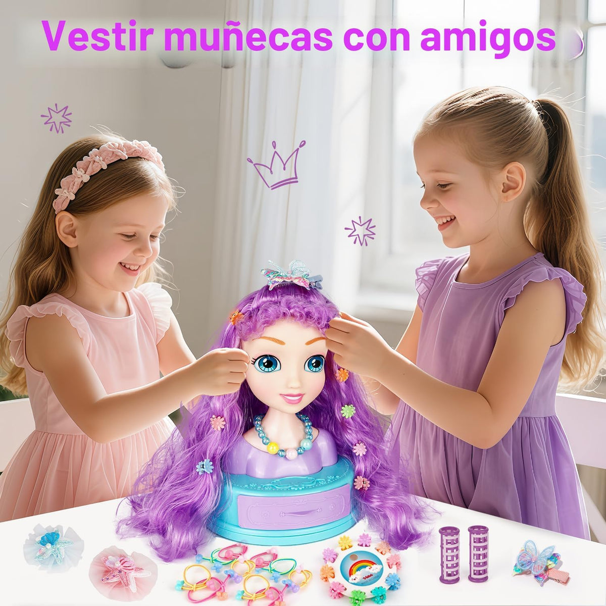 Kryonixty Maquillaje de cabeza de muñeca 4 en 1 para peinar el cabe...