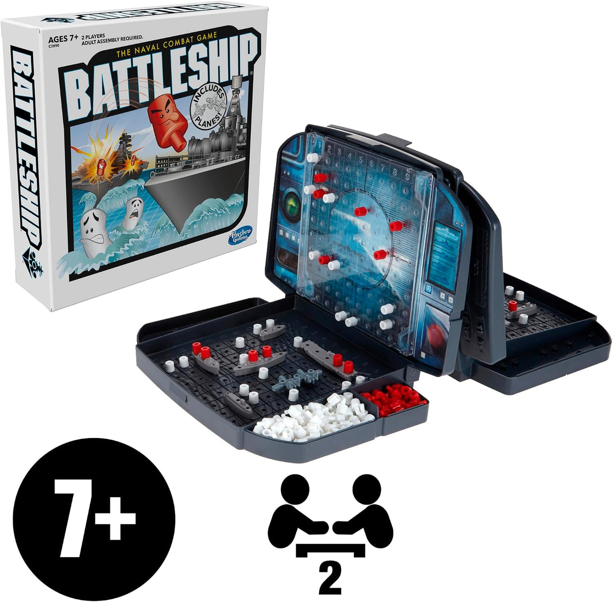 Hasbro Gaming - Juego de mesa de estrategia de batalla naval con av...