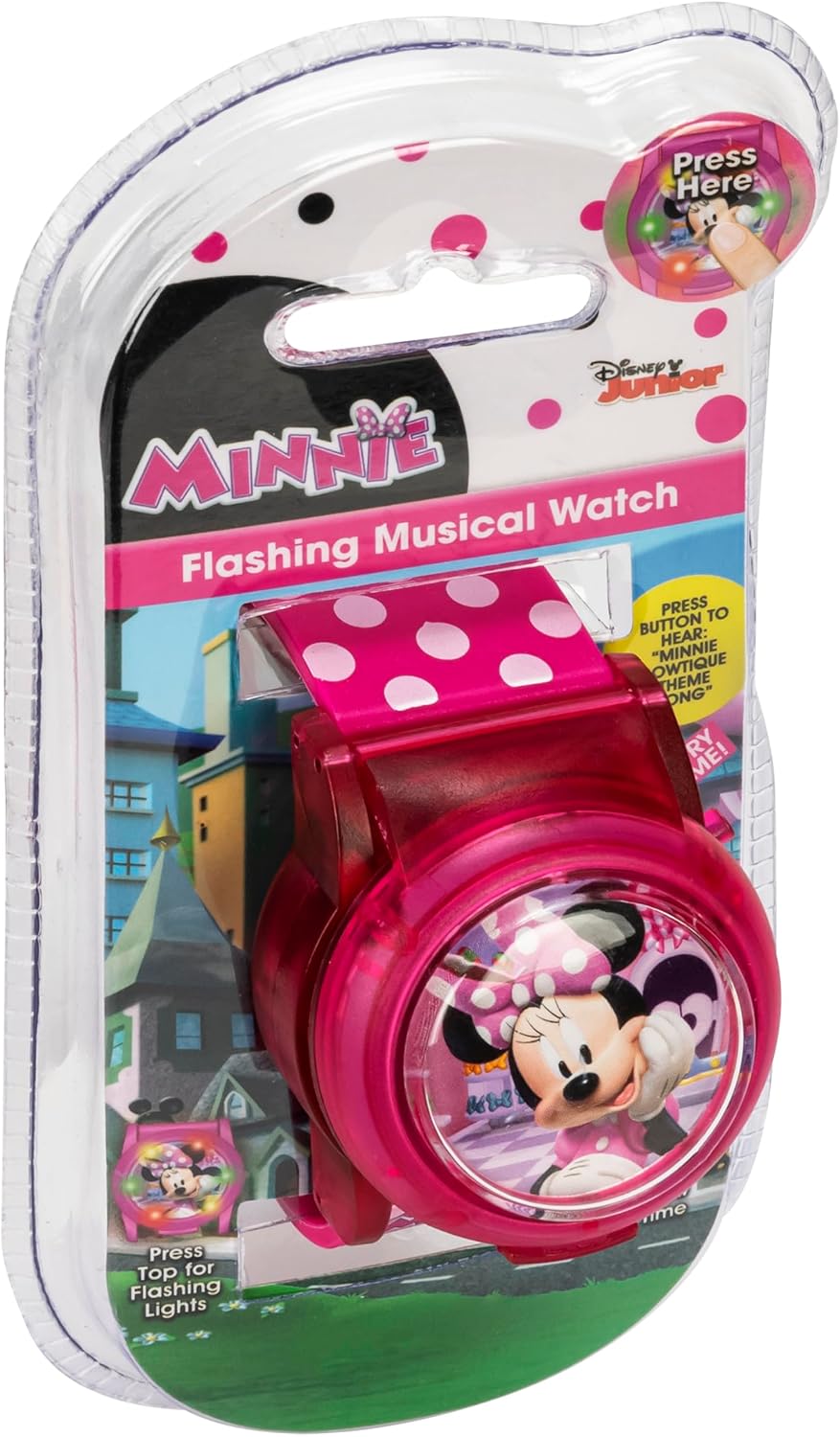Disney Minnie Mouse - Reloj musical para niños con luces LED de col...