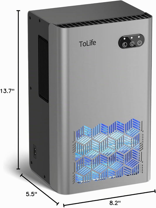 Deshumidificador ToLife, tanque de 1000 pies cuadrados y 95 oz con...