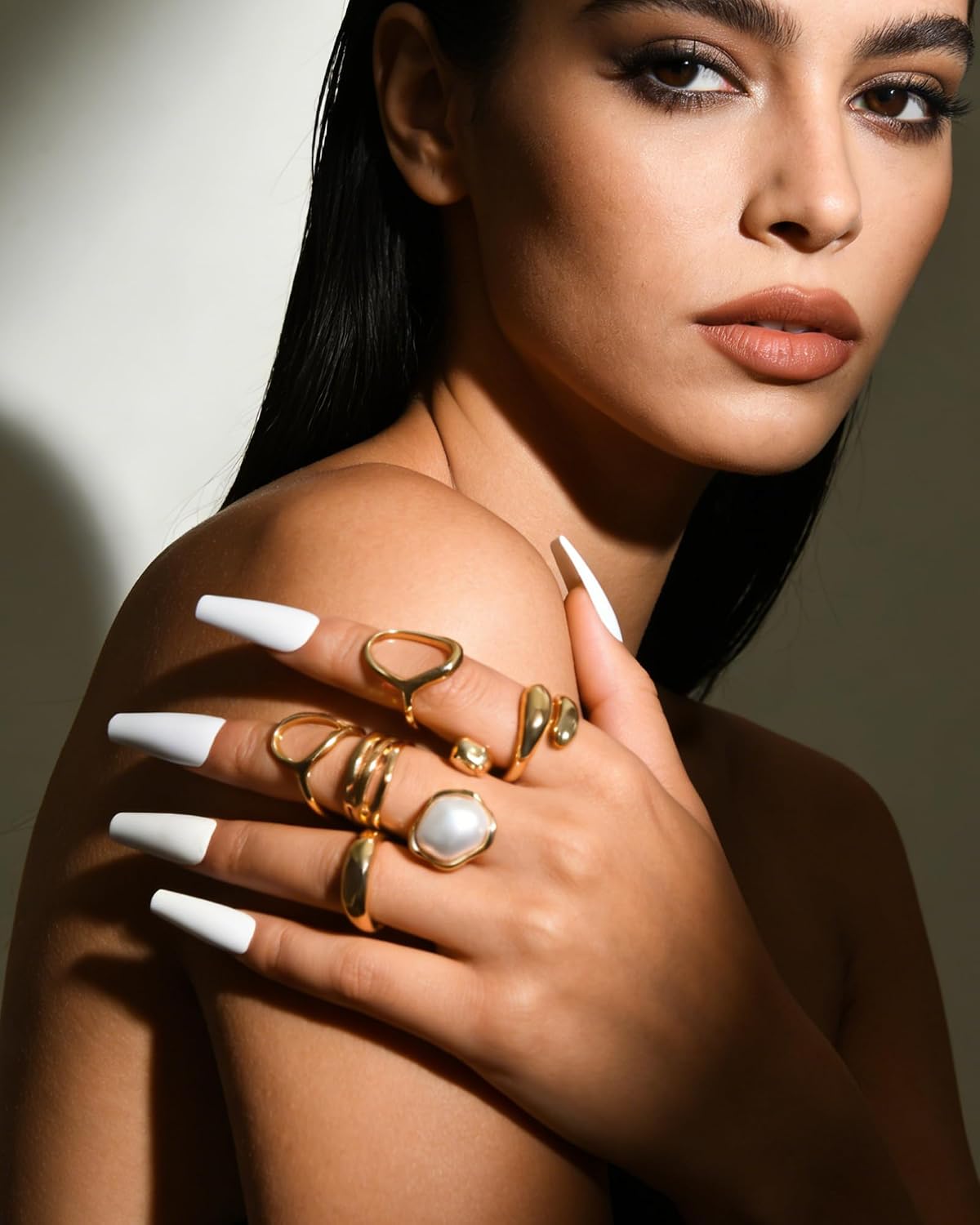 YEEZII Juego de 20 anillos dorados para mujer, anillos de dedo midi...