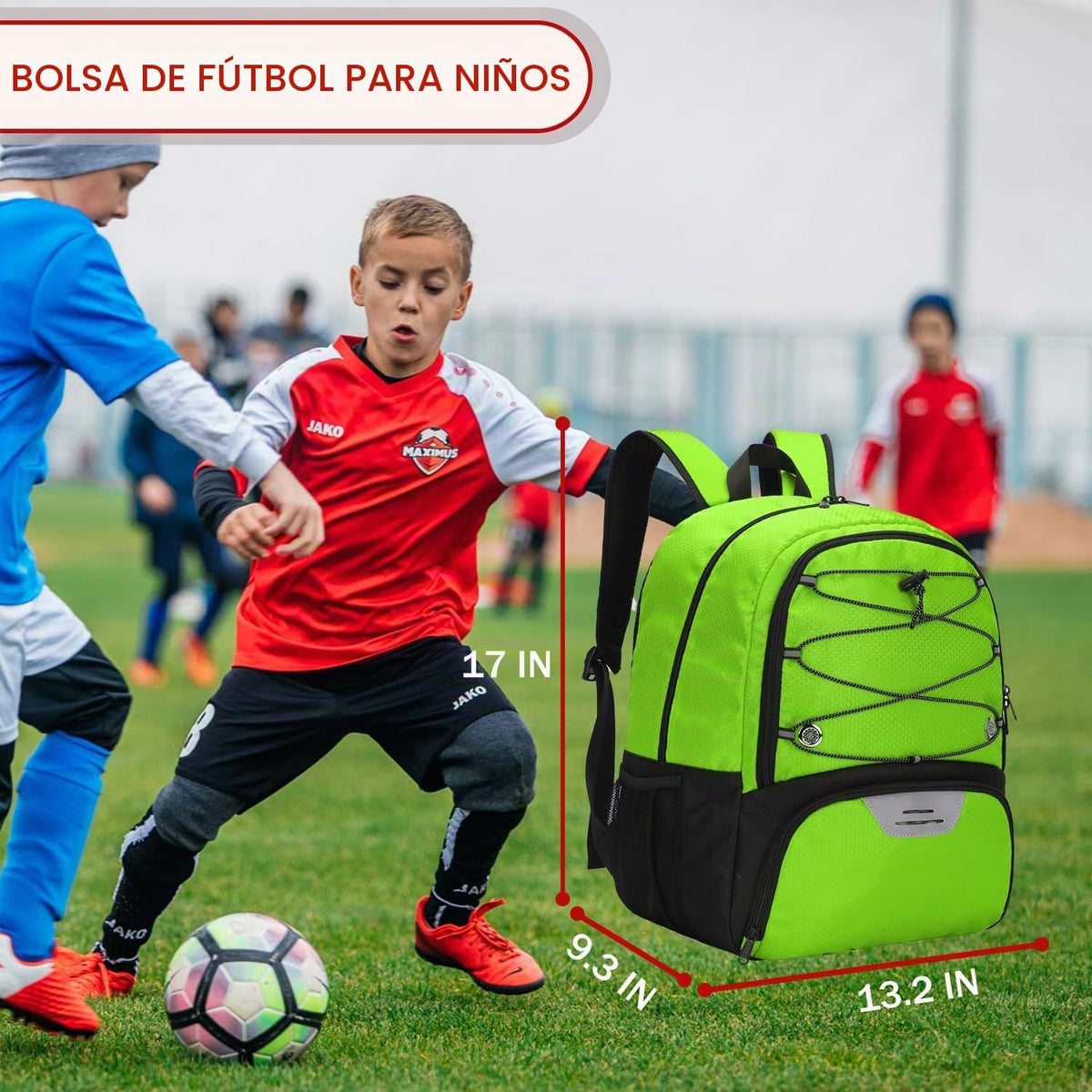 Hsmihair - Mochila de fútbol juvenil - Mochila para fútbol y balonc...