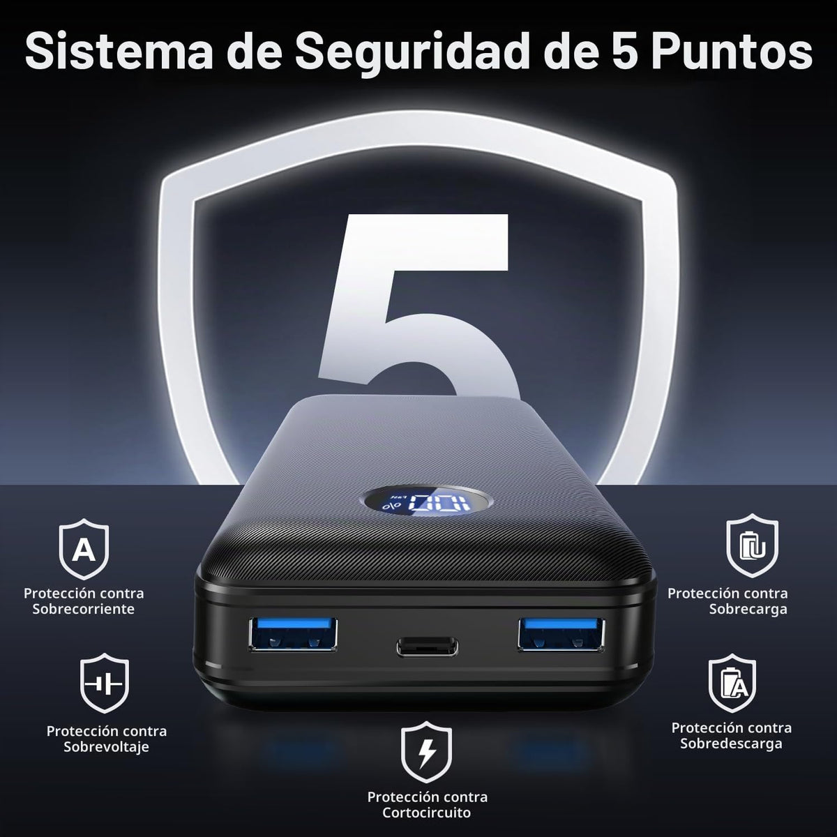 Cargador portátil de 40000 mAh, cargador de batería de carga rápida...