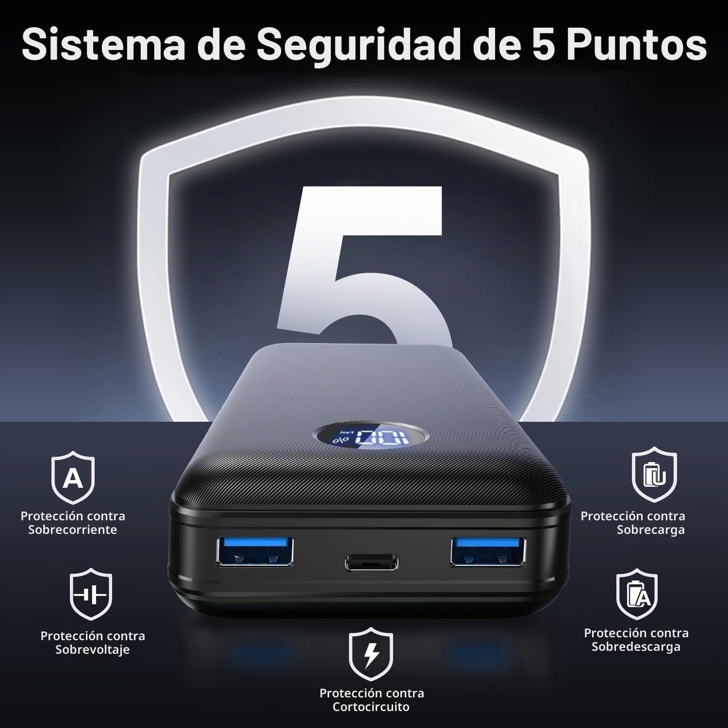 Cargador portátil de 40000 mAh, cargador de batería de carga rápida...