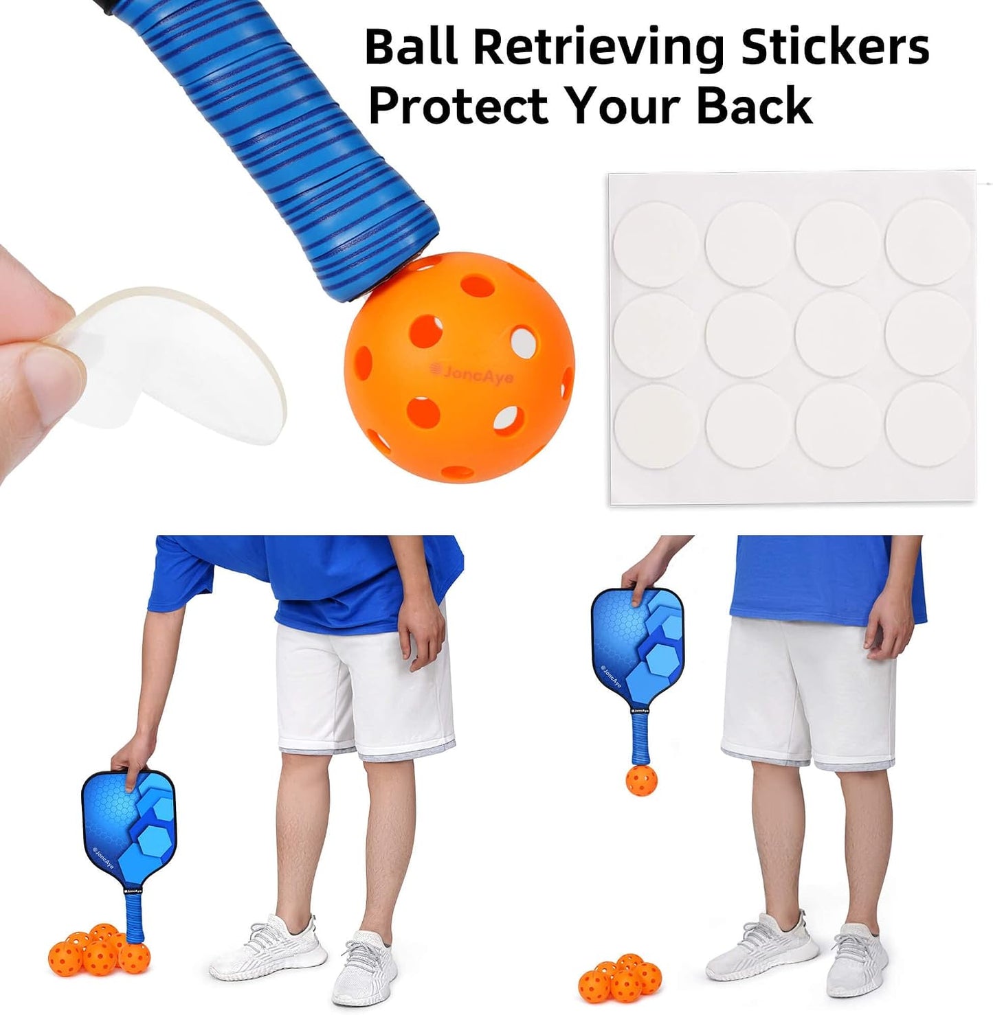 JoncAye Pickleball Paddles Juego de 4 o 2, raquetas de fibra de vid...