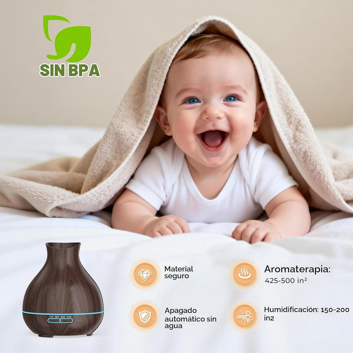 BZseed Difusores de aceite esencial para aromaterapia, 2 piezas, 55...