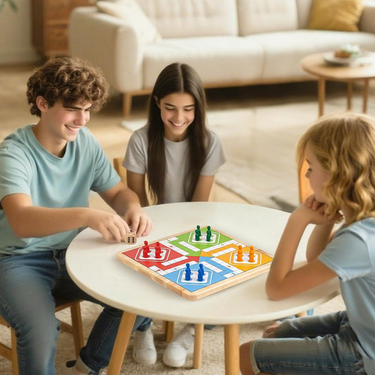 Juego de mesa de ludo y serpientes de 12 pulgadas de madera 2 en 1,...