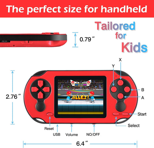 TaddToy Juego de mano de 16 bits para niños y adultos, pantalla gra...