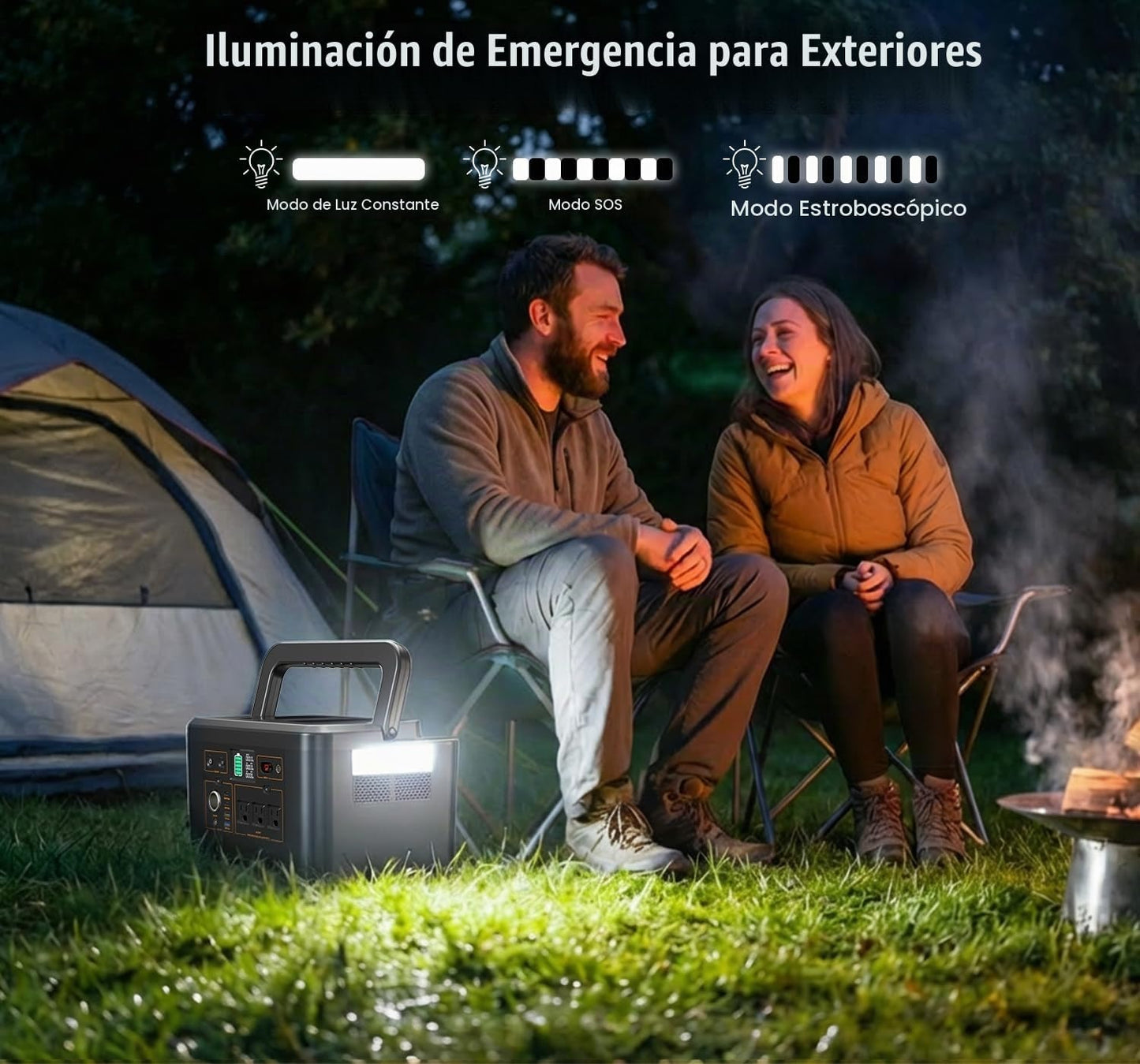 Estación de energía portátil 650W (pico de 1200W), generador solar...