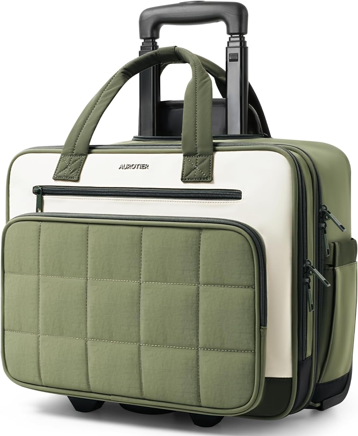 AUROTIER Bolsa de computadora portátil con ruedas, maletín con rued...