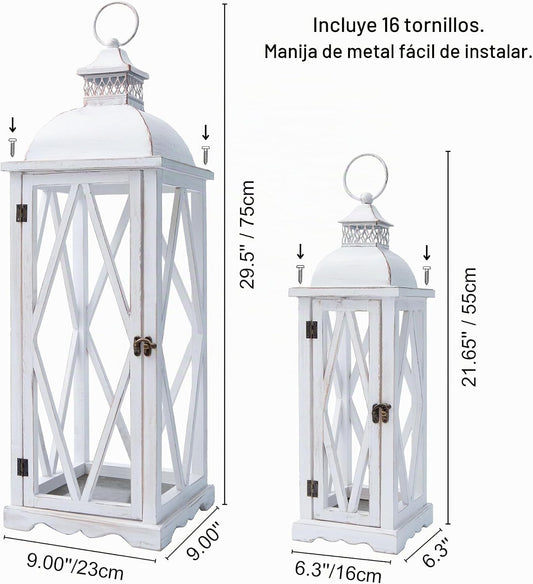 Perfnique Faroles de exterior de granja para patio, juego de 2 faro...