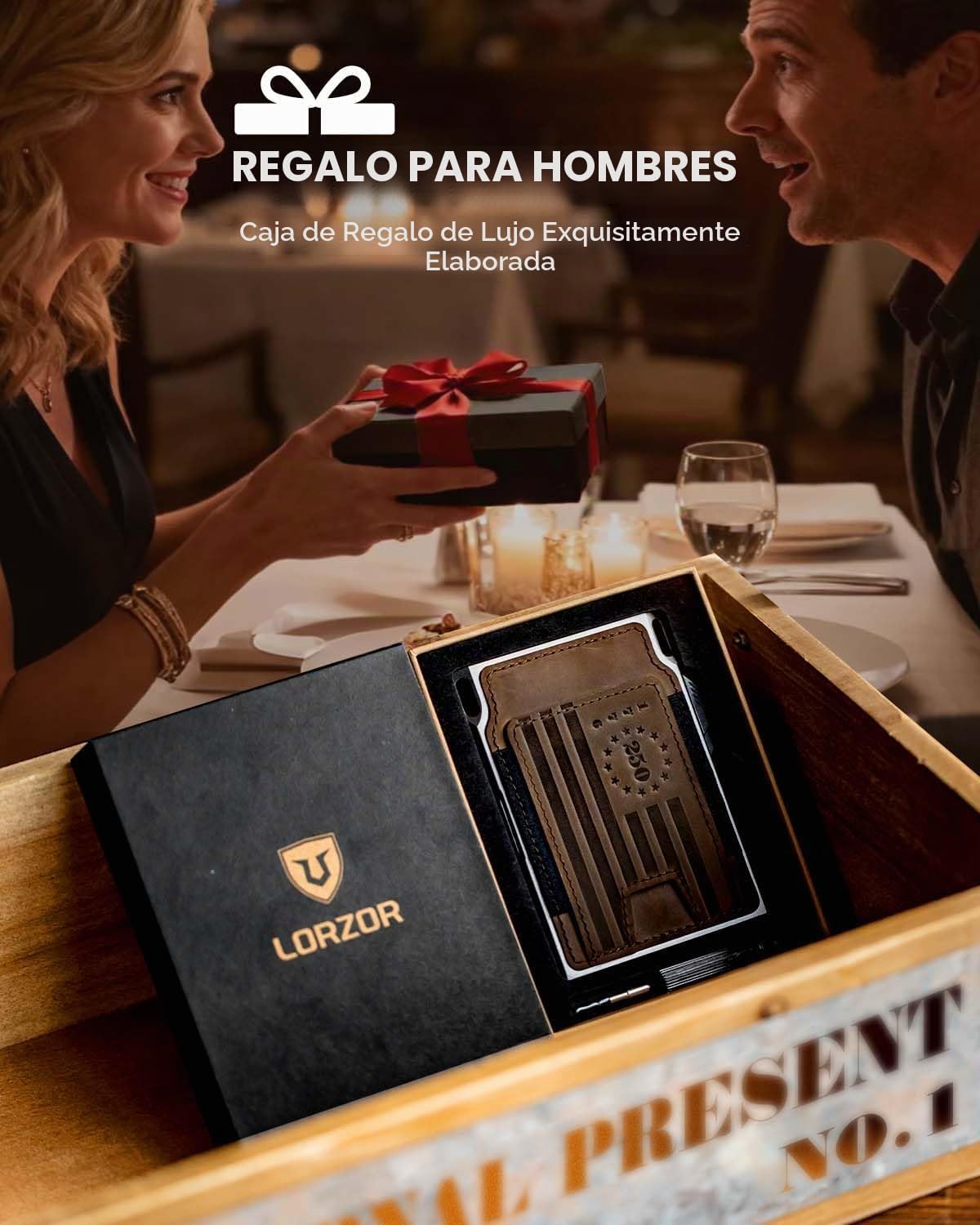 LORZOR Cartera táctica delgada, cartera minimalista para hombres, c...