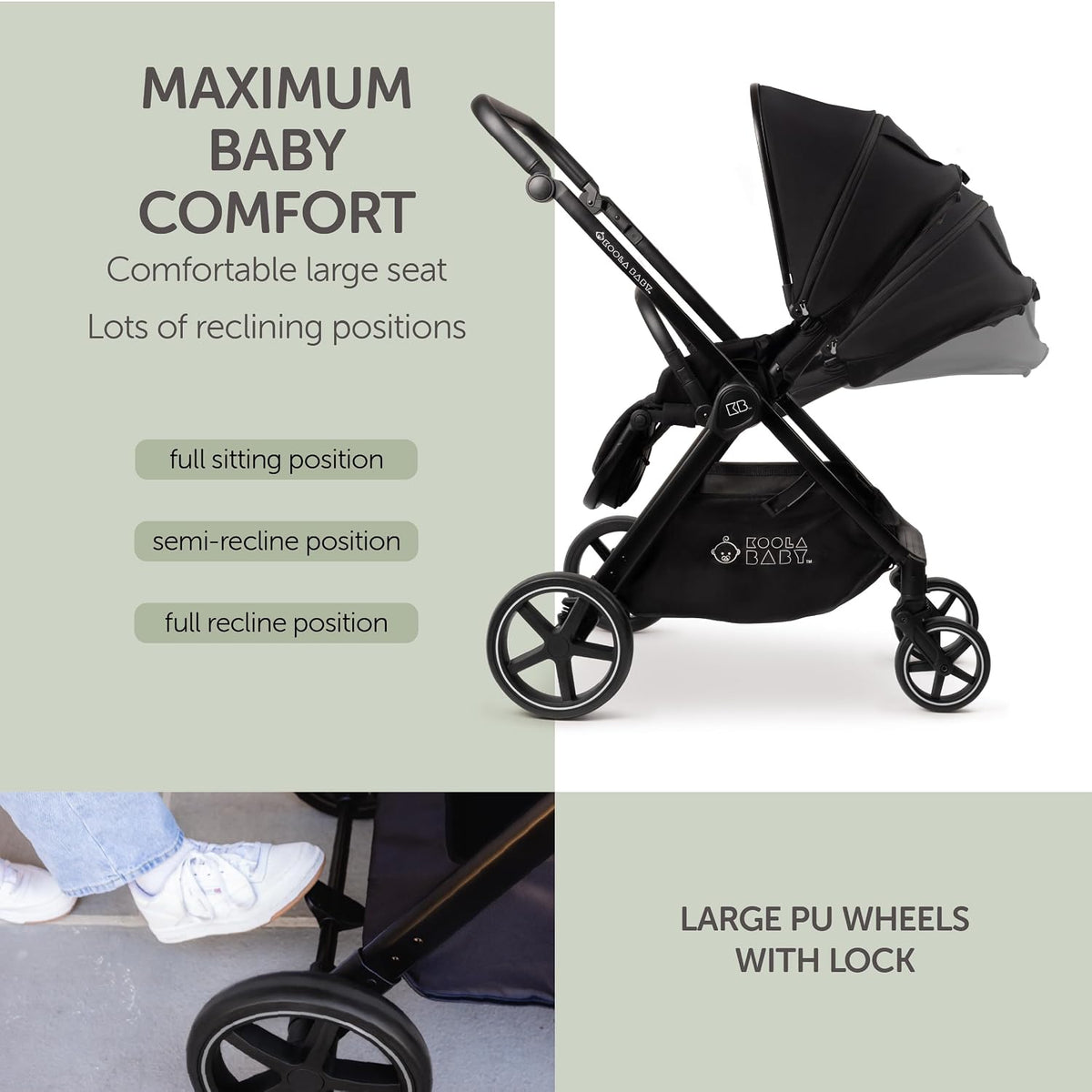 KOOLABABY Cochecito de bebé reversible \u2013 Cochecito plegable co...