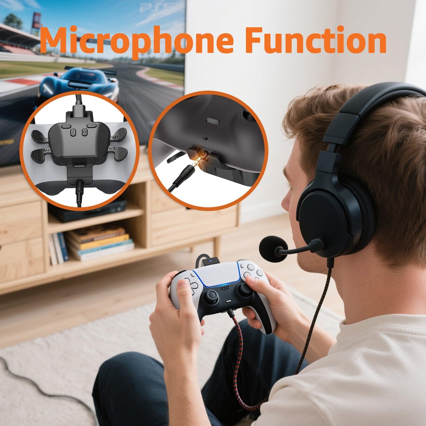 Paletas GMVOX para controlador PS-5 con función MIC | 4 botones tra...