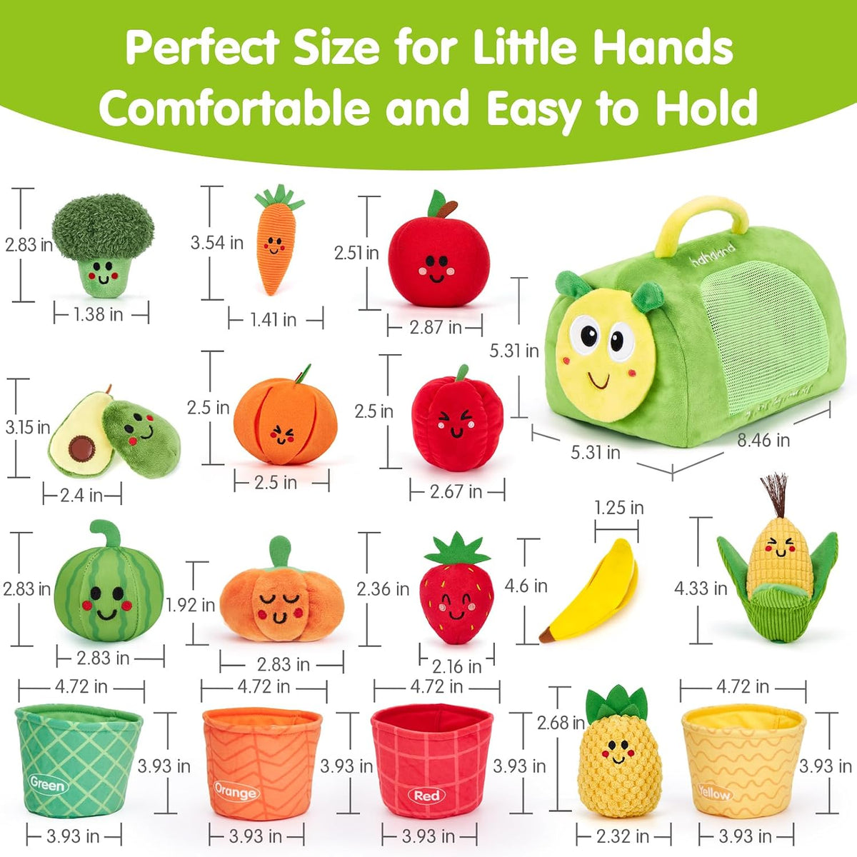 hahaland Juguetes Montessori para niños de 1 año - Frutas para bebé...