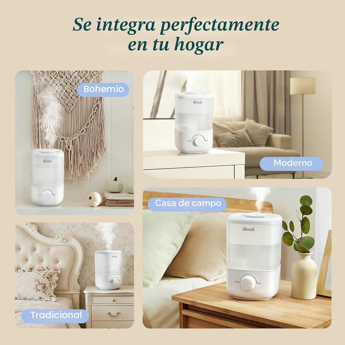 Levoit Humidificadores de llenado superior para dormitorio, tanque...