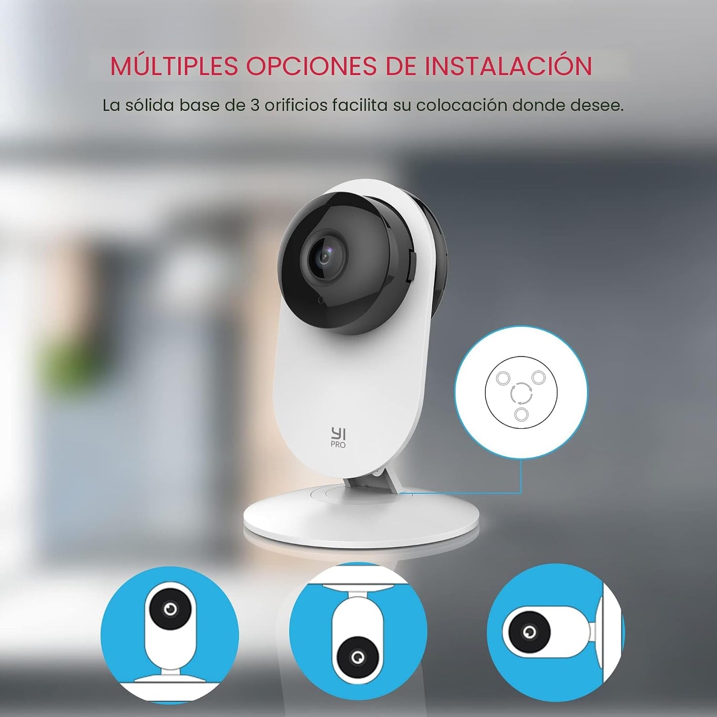 YI Cámara de seguridad para el hogar PRO 2K 3pcs, WiFi de 2.4GHz co...