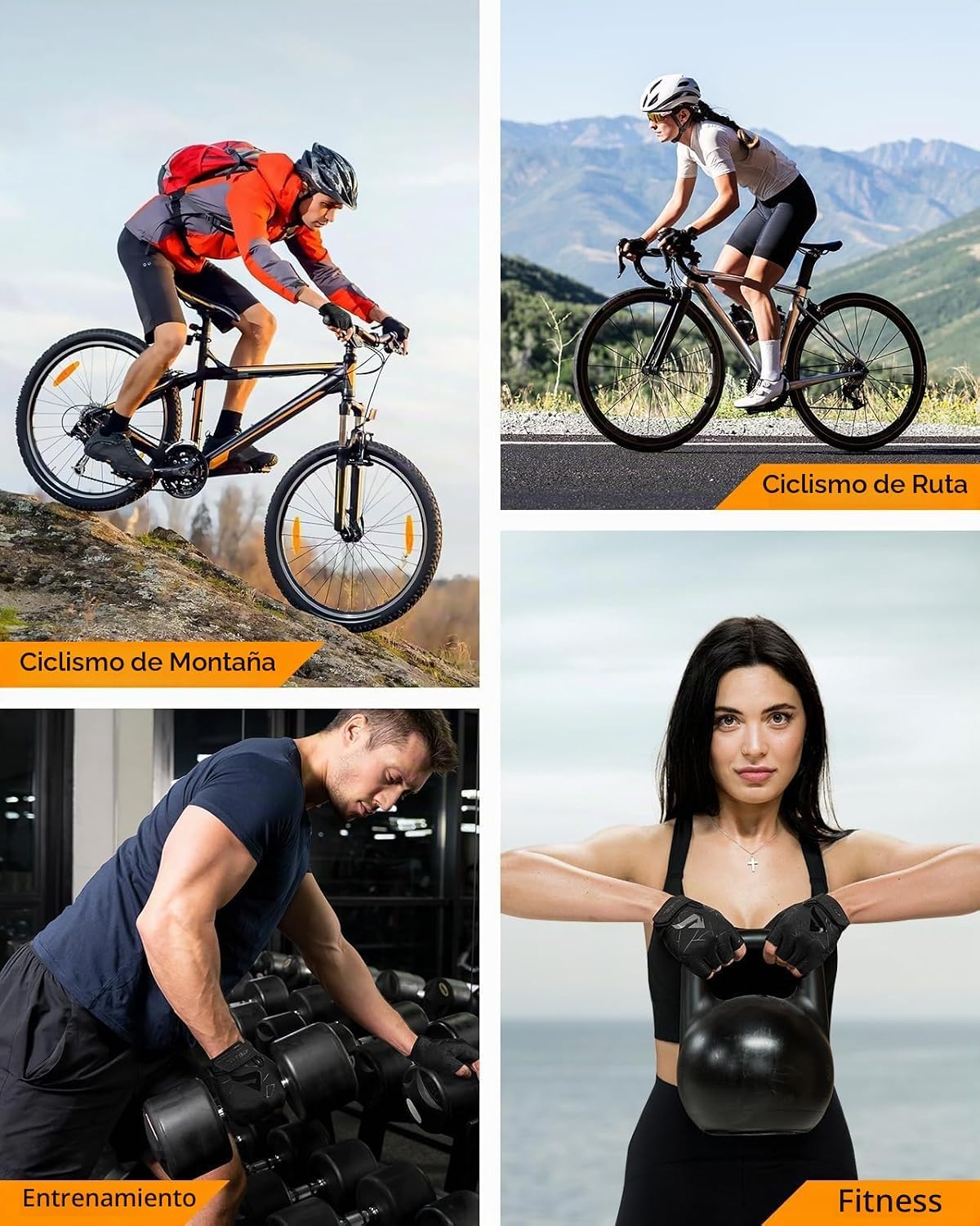 ATERCEL Guantes de ciclismo para hombre, para ciclismo, entrenamien...