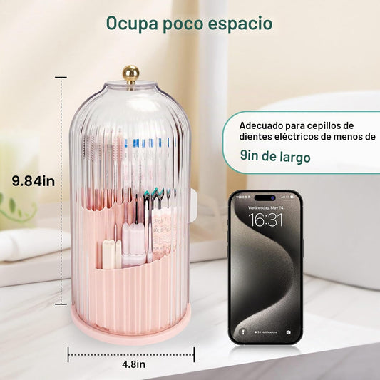 QIYVLOS Porta cepillos de dientes con tapa deslizante, organizador...
