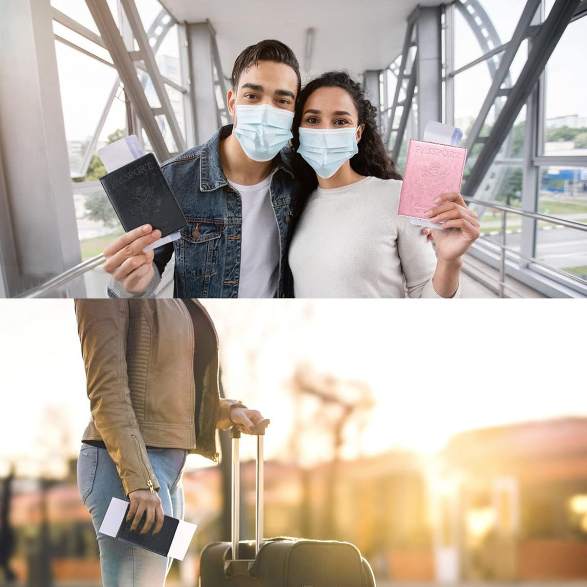 2 piezas de soportes para pasaporte, cartera ultra delgada para pas...