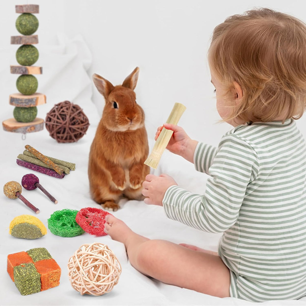 VESPRO Juguetes de Conejo para Conejos, Hámster, Juguetes de Coneji...