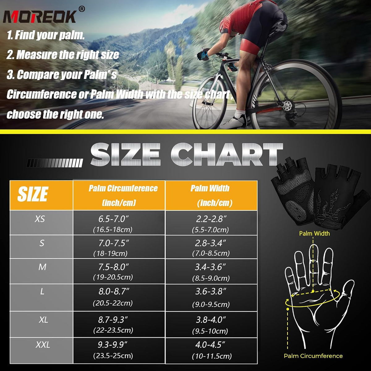 MOREOK Guantes de Ciclismo, Guantes de Bicicleta para Hombres\/Muje...